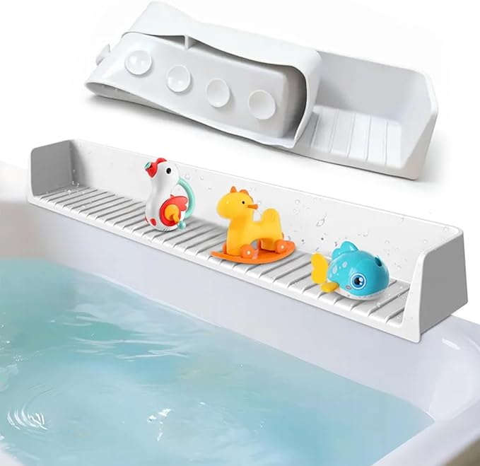 Splash Guard for Bathtub,Bathtub Organizer & Splash Guard ,Safe Bathroom Waterproof Cover,Longer Silicone tub Waterproof cover-31.4in,Practical Bath Accessory