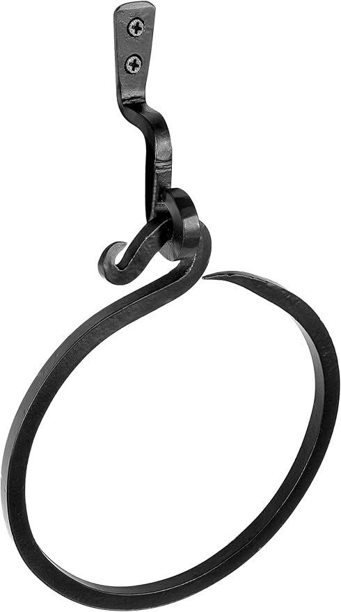 Wrought Iron Towel Ring - A Touch Of Artisanal Charm To Your Kitchen Or Bathroom With Our Handmade Towel Ring. Crafted By Blacksmiths, This Rustic Towel Rack Will Add A Timeless Elegance To Your Space