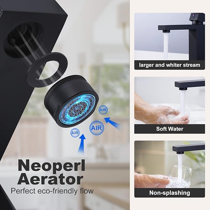 Black Bathroom Faucet ARCORA Matte Black Faucet for Bathroom Sink Modern Single Hole Bathroom Faucet with cUPC Supply Lines and Pop Up Drain