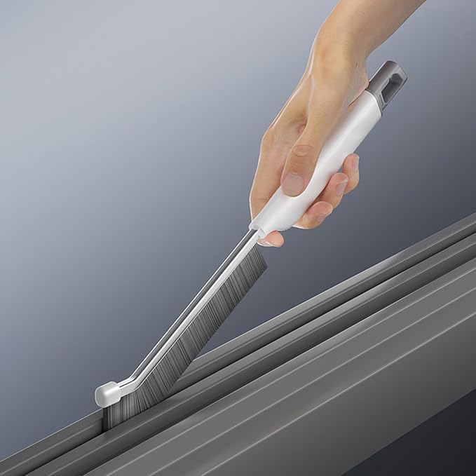 Heavy-Duty Angled Scrub Brush with Nonslip Grip for Tiles Grout Shower Corners & Hard-to-Reach Surfaces Bathroom Crevices Brush Long Handle
