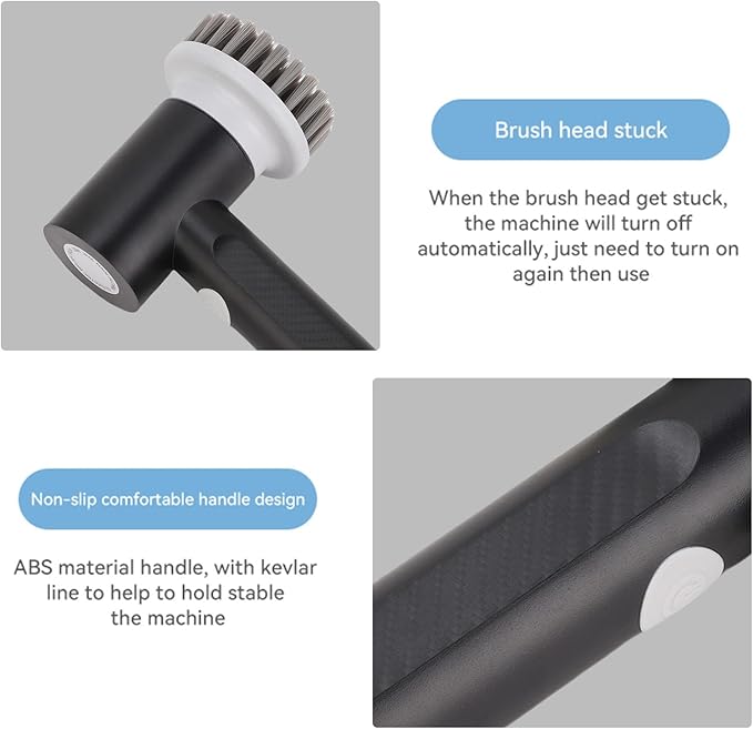 Fafeicy Electric Scrubber, Cordless Power Scrubber with 2 Adjustable Speeds and Rotating Buckle Design, Brush with Automatic Shutoff for Bathroom Tile Kitchen Sink