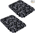 Yolife Pebble Kitchen Sink Mats, PVC Sink Protectors Mat for Bottom of stainless steel, Dish Drying Mats for Kitchen Counter (Black,2 Pack)
