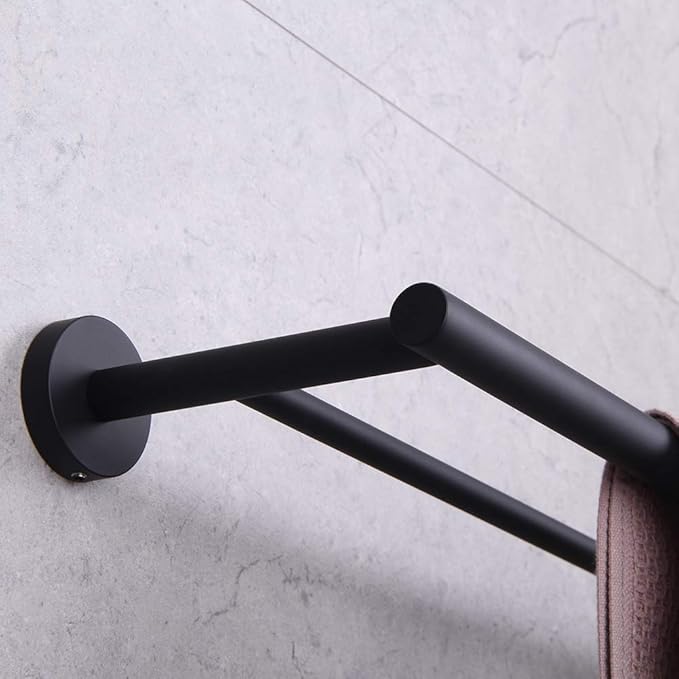 GERZWY 30-Inch Bathroom Double Towel Bar SUS 304 Stainless Steel Bath Towel Bar Matte Black Modern Style Wall Mount AG1102C75-BK