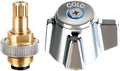 4" Brass Faucet Handle Cartridge Replacement Stem Assembly Faucet Valves Cold Knob Handle Kit with Stem for Kitchen & Bathroom Knob Handles