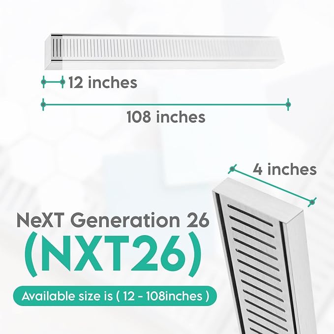 Linear Shower Drain 12 Inch- Rustproof Aluminum Shower Drain Hair Catcher, Silk Silver Drain Shower Adjustable Waste Outlet, Cut-to-Fit Design Shower Drains, Corrosion-Resistant