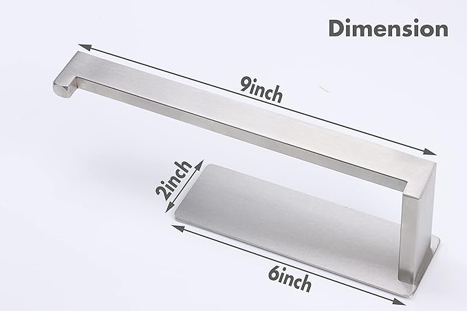 Hand Towel Holder, Strong Self Adhesive Hand Towel Ring, Thicken SUS304 Stainless Steel Hand Towel Bar/Rack, No Drilling Modern Hand Towel Hanger (Brushed Nickel, 9 in)