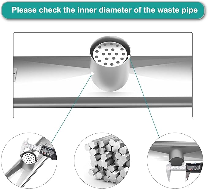 12 Inch Linear Drain Shower Rectangular Floor Drain with Removable Square Hole Cover and Hair Catcher, Long Shower Drains 304 Stainless Steel CUPC Certified (Brushed Nickel)
