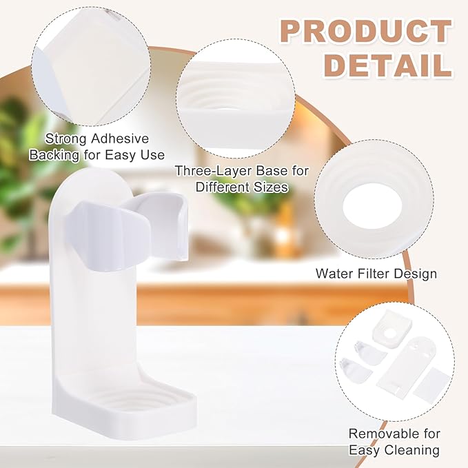 uxcell 2Pcs Electric Toothbrush Holder, Adjustable Wall Mounted Plastic Toothbrush Organizer Adhesive Storage Organizer Stand for Bathroom Tooth Brush Toothpaste Storage, White
