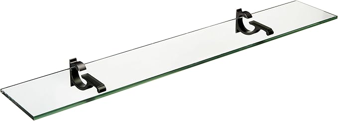 Spancraft Glass M-12x33-Black Monarch Glass Shelf, Black, 12" x 33"