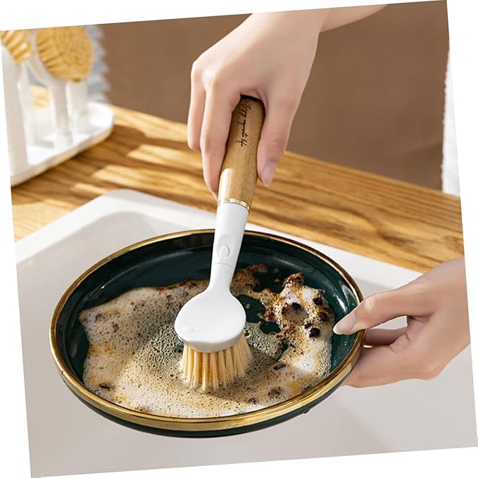OUNONA 1Set Multifunctional Dish Scrubbing Brush with Ergonomic Handle Kitchen Cleaning Tool for Cookware Dishes and Hard to Reach Spaces Lightweight and Easy to Use Great