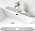 Shinowa Faucet Mat for Kitchen Sink, Diatomite Kitchen Sink Splash Guard, Quick Drying Water Stone for Kitchen Sink, Sink Splash Guard for Kitchen Bathroom,Included Sand Paper (Light Grey, 24'' x 4'')