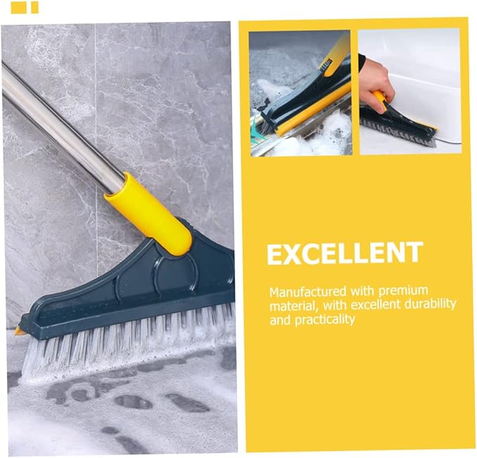 Cabilock -Handled Bathroom Scrub Brush for Deep Cleaning Tiles and Grout Hard Bristle Floor Brush for Hotel and Home Use Ergonomic Design for Easy Maneuvering