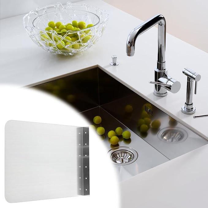 QWORK 304 Stainless Steel Splash Guard Set, Rustproof, Wear-Resistant, Quick Installation, Rounded Design for Safety