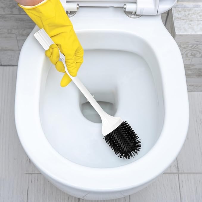Toilet Brush Holder Set, Bowl Cleaning Brush, Corner Scrubber Flexible Cleaning Tool, Household Bathroom Maintenance Accessory for Dad, Husband Mom Toilet Home Sanitation Bathroom Floor Wall Use