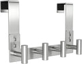 PMMASTO Over The Door Hooks, Fits 1-3/4" Thick Door No Drill Hooks for Closet Bathroom Bedroom Organization, Hanger for Coat Towel Robe (Silver, 4 T-Hooks)