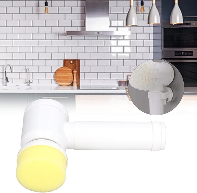 Electric Spin Scrubber, Reable Electric Cordless Cleaning Brush with 4 Brush Heads,Multifunctional Power Electric Shower Scrubber for Kitchen,Leather Sofa