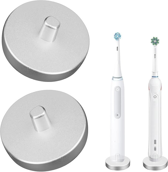 2Pack Silver Electric Toothbrush Holder for Bathroom, Stainless Steel Freestanding Brush Holder, Compatible with iO Series 3/4/5/6, Pro 500/1000/2500/3000/5000/7000/7500, Genius 6000/8000
