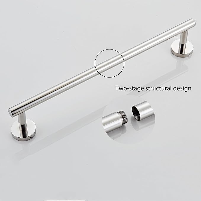 Bathroom Towel Bar, 18-Inch Towel Rack for Bathroom Wall Mounted, Chrome Thicken SUS304 Stainless Steel Towel Rod Modern Home Decor(Total Length 20-Inch)