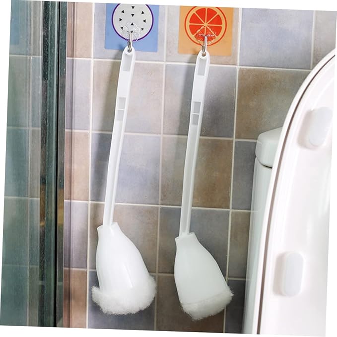 5pcs Soft Toilet Brush Nylon Scrub Brush Electric Mop Black Plunger Nylon Fiber and Holder