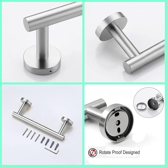 9 Inch Towel Bar 2 Pack for Bathroom 9/12/16/24/28/33 Inch Kitchen Hand Towel Holder Brushed Nickel Stainless Steel 304 RUSTPROOF Wall Mount Towel Rod 2 of Pack (2, Brushed Nickel, 9 Inch)