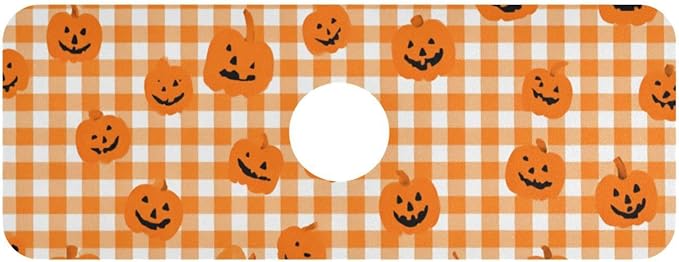 Halloween Orange Plaid Pumpkins Kitchen Sink Splash Guard Faucet Mat Diatomite Absorbent Pad for Bathroom RV 14.7x5.4in 1PCS water