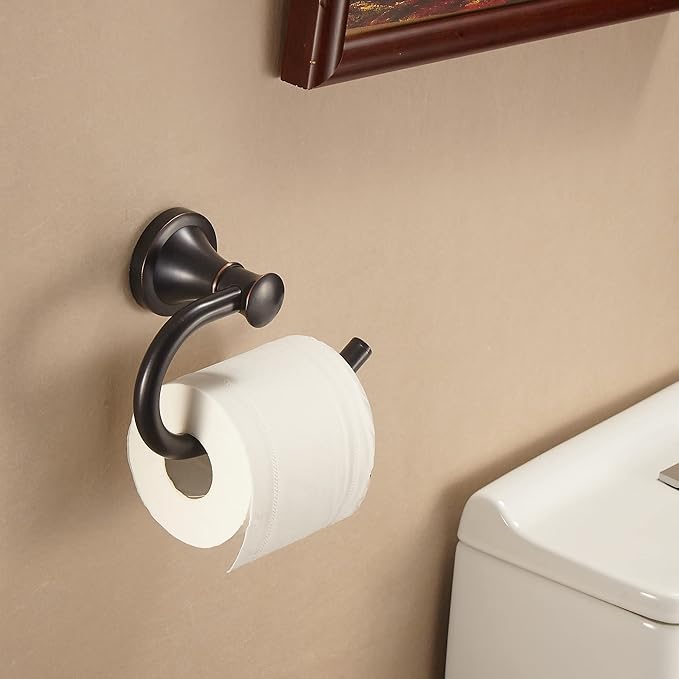 WOLIBEER Oil Rubbed Bronze Toilet Paper Holder, Bathroom Tissue Roll Paper Holder Rustic Toilet Paper Dispenser Wall Mounted SUS 304 Stainless Steel