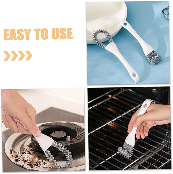 2pcs Multi-Function Crevice Cleaning Brush Set Grout Cleaner Ergonomic Handle for Kitchen Bathroom and Hard Reach Areas Soft Brush Tools for Household Cleaning