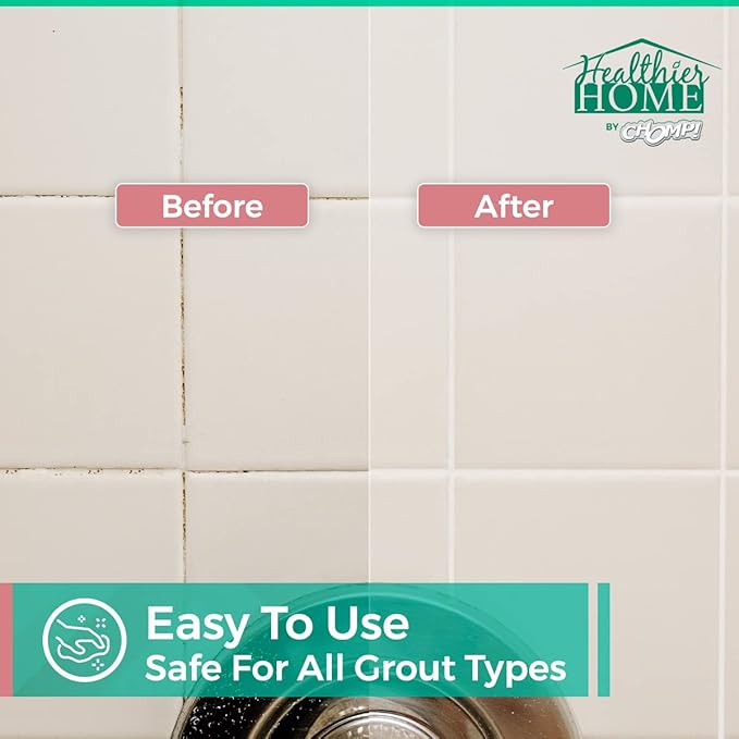 CHOMP! Grout Cleaner Bundle, Includes Grout Brush, Refreshes Grout and Removes Stains on Tile Floors and Bathroom Walls & Kitchens (3 Pack Set)