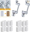 2 pack Water Filter Faucet Extender to FILTRATION WATER,1080° Rotating made Copper with free16 Filter,2 Modes 360° Swivel Faucet Aerator Extender for Bathroom Kitchen Sink, K Trends.free16 filters