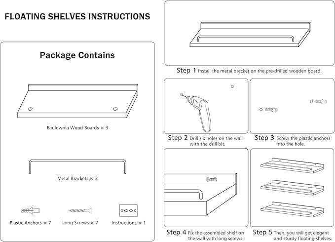 Small Floating Shelf, 6X6 Inches Farmhouse Wall Shelves for Living Room, Bedroom, Picture Frames, Plants, Kitchen, Set of 3 (Brown)