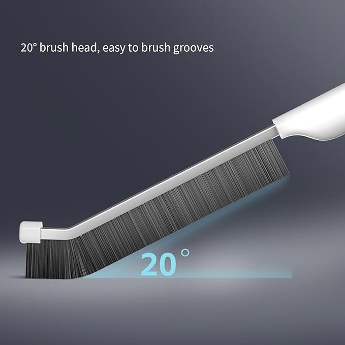 Space Saving Crevices Brush with Abrasive Bristles Perfect for Sink Edges Grout Lines Without Bending Over Bathroom Crevices Brush Long Handle