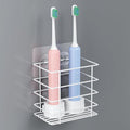 Shower Toothbrush Holder Wall Mounted, Adhesive Toothpaste Organizer for Bathroom Wall, Hanging Razor Tooth Brush Holder Caddy with Drainage, White RV Camper Bathroom Organizers and Storage