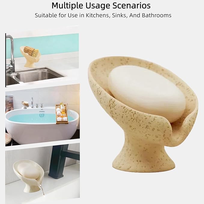 Bar Soap Holder, Soap Dish for Shower, Self Draining Soap Dish,Travertine Style Soap Holder, Used for Sinks, Bathrooms, Showers,Kitchens (White Limestone)