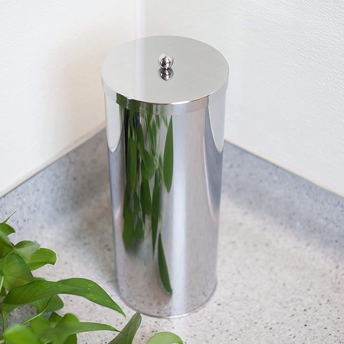 Huji Rust Resistant Stainless Steel Toilet Paper Roll Canister Holder for Bathroom Storage (3, Toilet Paper Canister)