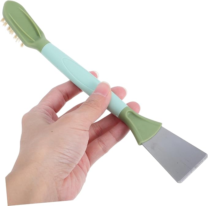 Mobestech Dual-Head Wire Brush Scraper Crevice Cleaning Brush for Grout Gas Stove Gutter Window Groove Household Cleaning