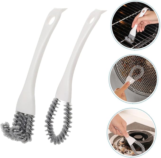 2pcs Kitchen Cleaning Brush Set Grout Cleaner Grip Brush Stiff Bristles Deep Dirt Removal Stove Grill Tile Gaps Multi-use Household Scrubber Tool