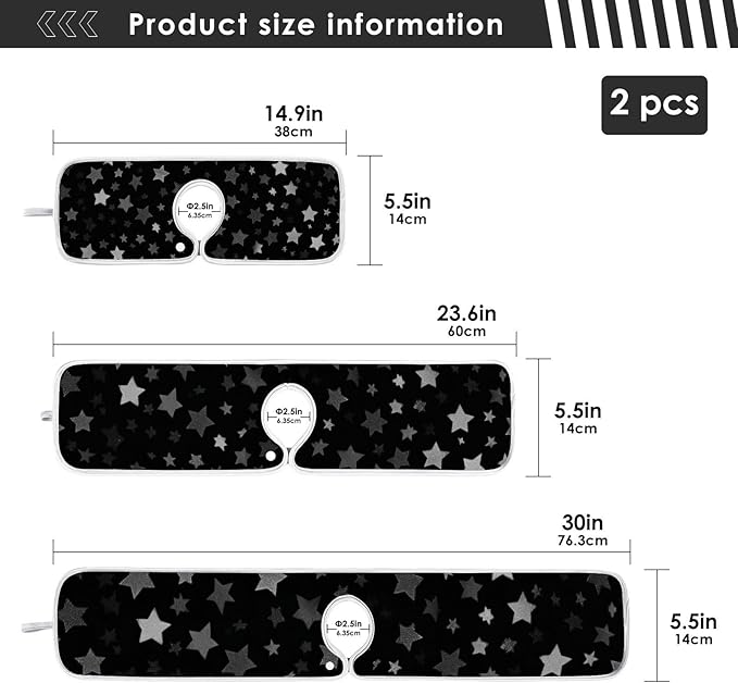 2 PCS Kitchen Sink Splash Guard 30 Inch Faucet Mat for Kitchen Sink Bathroom Sink Faucet Absorbing Drip Drain Mat Pad Microfiber Soft Washable Black and Blue Stars