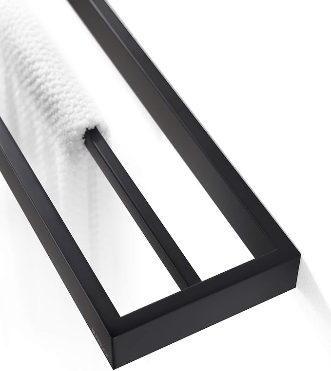 Double Towel Bar, Black Towel Shelf 24 Inch, Hotel Style Towel Holder, Towel Racks for Bathroom, Contemporary Bath Towel Bar Wall Mounted, Matte Black, 073080-MB Ler Series