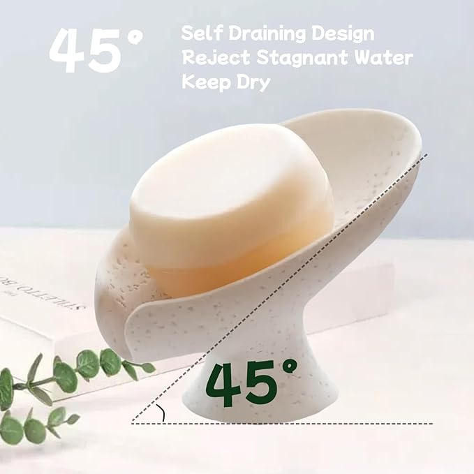 Bar Soap Holder, Soap Dish for Shower, Self Draining Soap Dish,Travertine Style Soap Holder, Used for Sinks, Bathrooms, Showers,Kitchens (White Limestone)