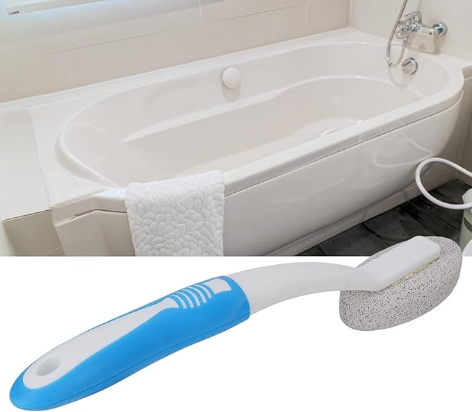 Pumice Stone Toilet Bowl Clean Brush, Hard Water Ring Remover Wand with Extra Long Handle for Household Sink Pool Bathroom Kitchen