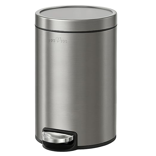 mVm Kitchen Trash Can with Lid, 5.3 Gal Bathroom Garbage Can for Home Office (Gray)