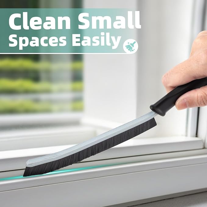 2 Pack Cleaning Brush, Grout Brush, Hard Bristle Crevice Cleaning Brush, Multifunctional Deep Cleaning Supplies for Swimming, Walls, Shower, Bathroom, Tile, Kitchen,Tub, Sink, Toilet (2, Black)