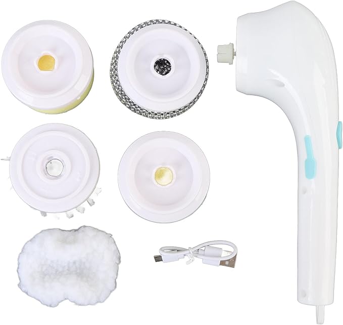 Electric Spin Scrubber Cordless USB Charging Portable Multifunctional Power Cleaning Brush Kitchen Stove