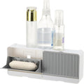 uxcell Soap Holder, 10 x 3.94 x 2 Inches Double Grid Wall Mounted No Drill Soap Dish for Shower, Bathroom & Kitchen - Self Draining Design Keeps Soap Dry (Gray)