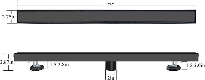 72 Inch Linear Shower Drain,Rectangle Shower Floor Drain, with Removable 2-in-1 Tile Insert Grate Cover and SUS304 Stainless Steel CUPC Certificate(72 inch)