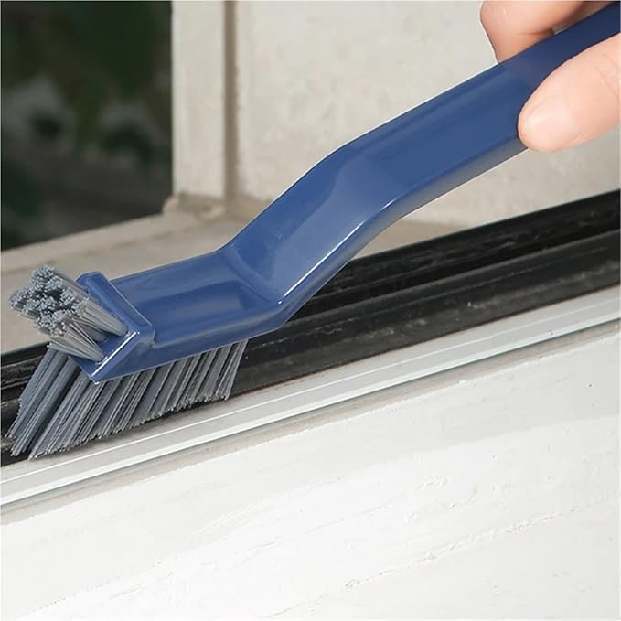 Hard-Bristled Crevice Cleaning Brush for Deep Tile Joints and Grout - Effective Scrub Tool for Gaps and Corners(White)