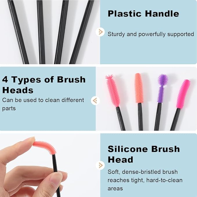 GORGECRAFT 32Pcs 4 Styles Sewing Machine Crevice Cleaning Brush Silicone Plastic Reusable Nook Cranny Small Space Dense Bristles Crevice Cleaning Tools Brushes for Gaps Corner Keyboards Accessories
