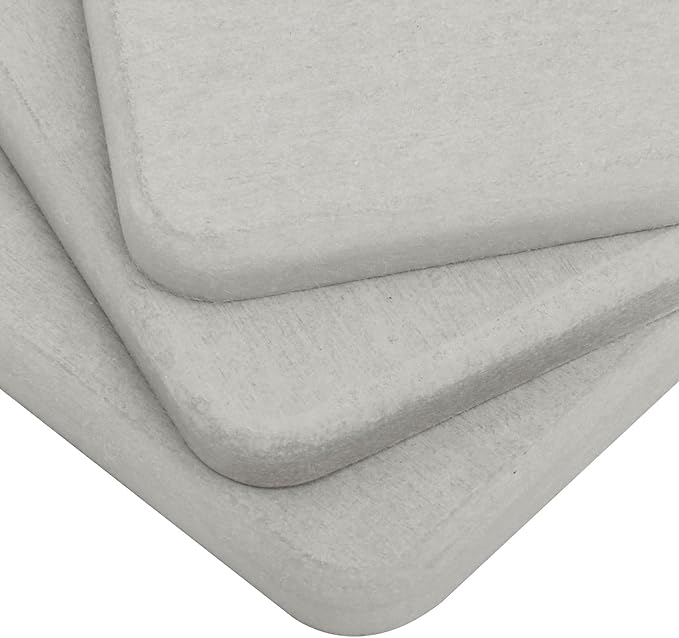 40 Pack 4" Square Diatomaceous Earth Coaster, Versatile Water Absorbent Diatomite Coaster, Premium Water Absorbing Bath Stone Mat for Modern Home by KUKLIPJIM