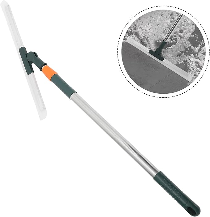 BESPORTBLE Silicone Shower Squeegee with Long Handle 36cm, Heavy Duty Floor and Window Wiper for Tile, Bathroom, Kitchen, and Glass Cleaning