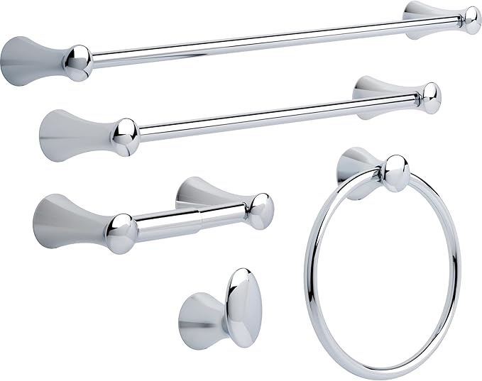 DELTA FAUCET D73850 Lahara Wall Mount Spring-Loaded Toilet Paper Holder Bath Hardware Accessory in Polished Chrome